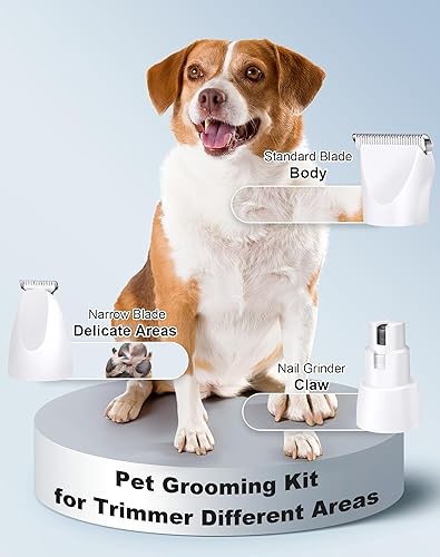 Miniatura 2 de Kit de aseo para perros pequeños 3 en 1, cortapelos de perro recargable de 2 velocidades con protectores, recortadora eléctrica de patas de perro de