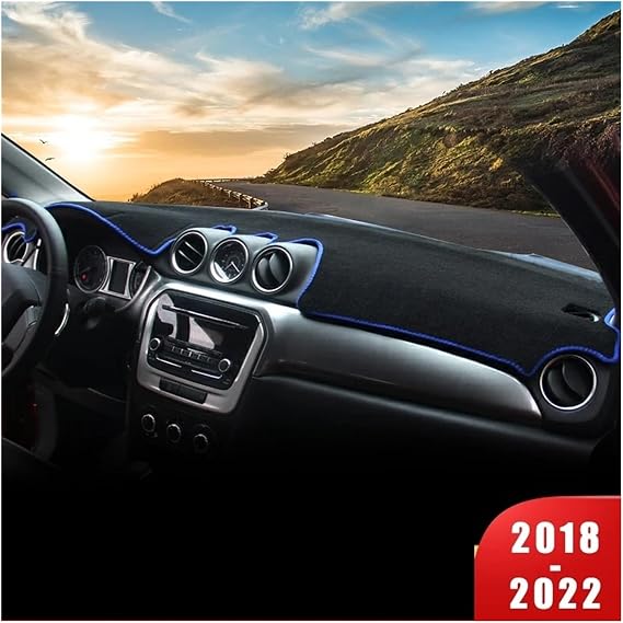 Dashboard Cover Mat For Suzuki For Vitara LY Hybrid 2015 2016 2017 2018 2019 2020 2021 2022 Car Dashboard Cover Mat Sun Shade Pad Instrume Panel Carpets Dash Cover Mat(A RHD Black Side)