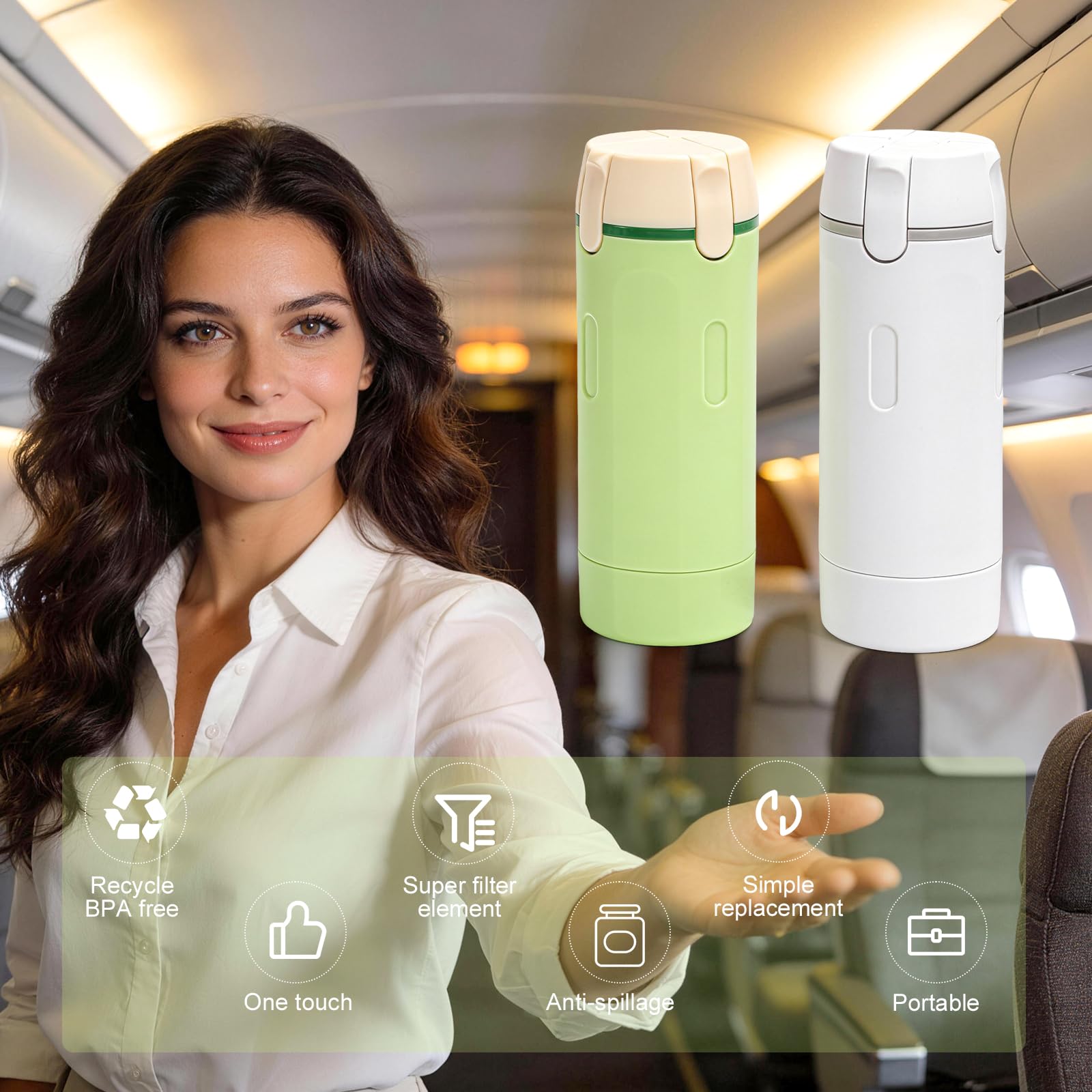 Set de botellas dispensadoras de viaje 4 en 1: botellas exprimibles rellenables a prueba de fugas para artículos de tocador - contenedores de viaje portátiles para champú, loción, acondicionador y — view 7