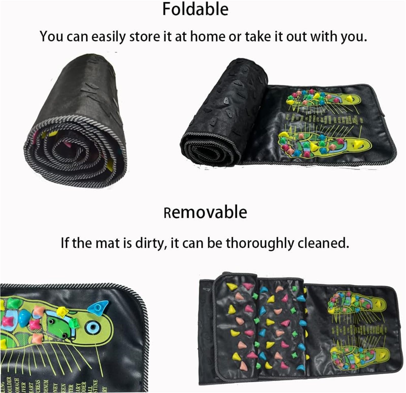 Shumeijian Tapis de massage des pieds, tapis de massage pour la marche, tapis de massage d'acupression des pieds, pour les personnes âgées assises, les étudiants et les employés de bureau (2)