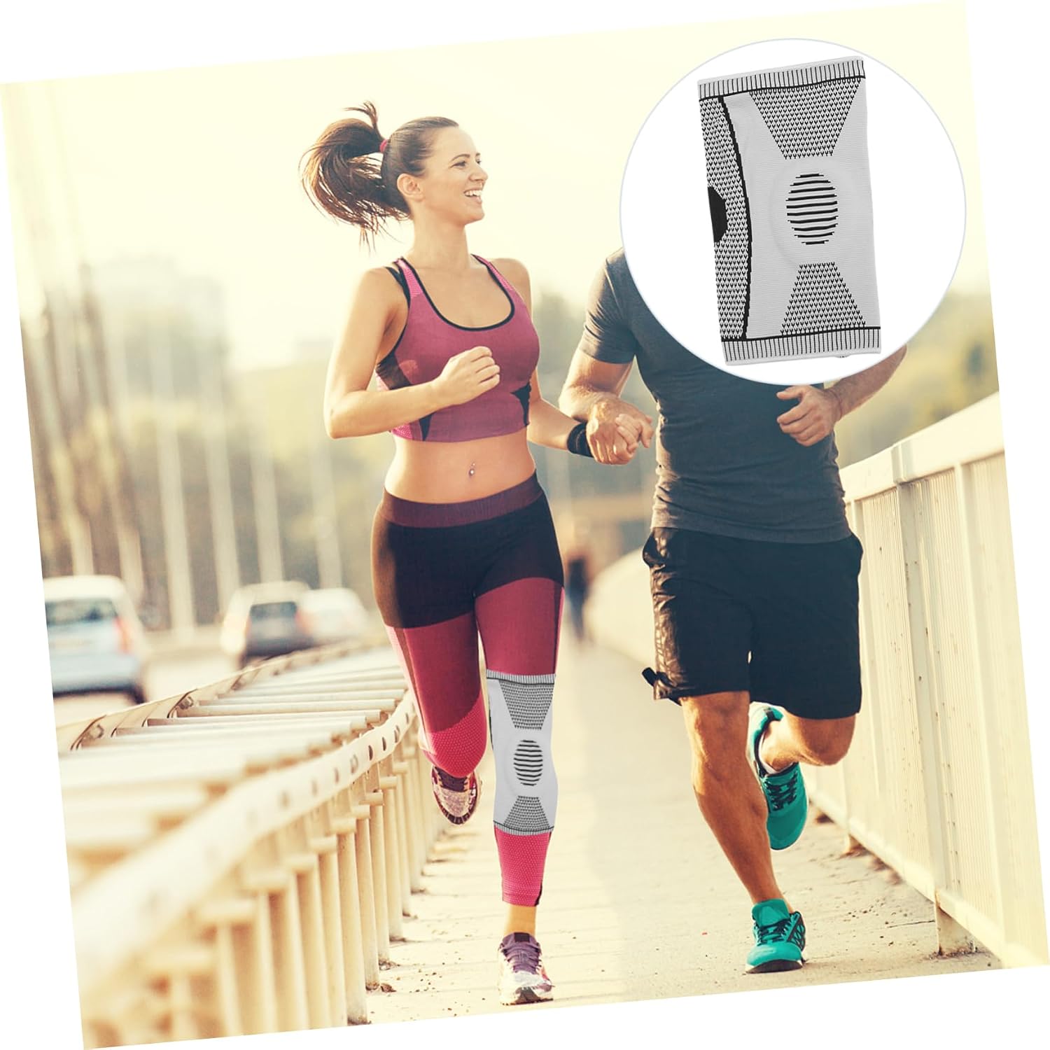 GARVALON Breathable Knee Support Pad Elastic Compression Brace for Sports Running and Outdoor Activities Durable Protection for Joint Stability and Muscle Support Black