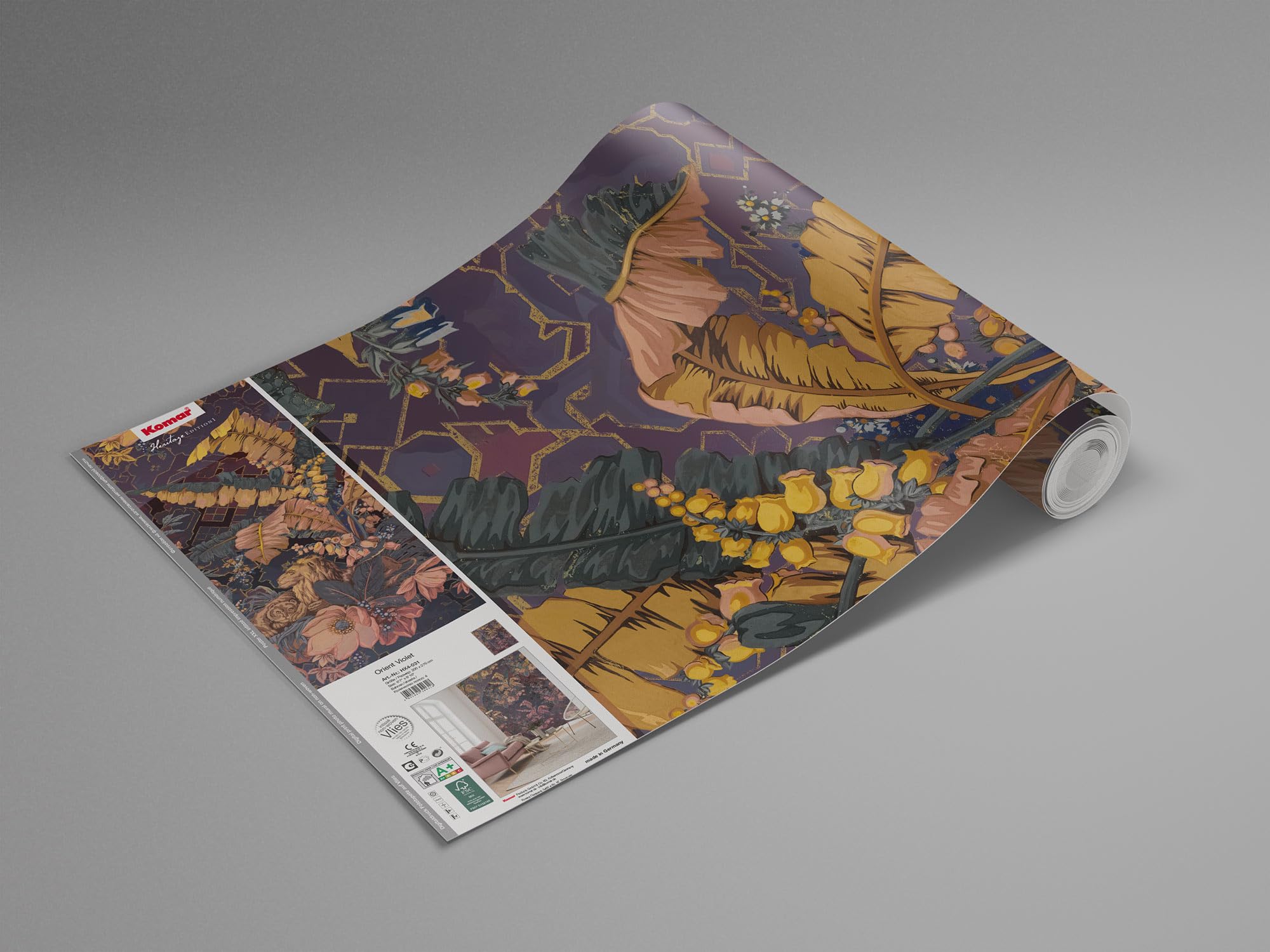 Komar Vlies Fototapete TULIPE | Tapete, XXL, Dekoration, Jugendstil, Schlafzimmer, Wohnzimmer, Büro, Flur | Größe 400 x 280 cm (Breite x Höhe) | HX8-051