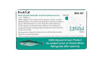 Matiz Mackerel in Extra Virgin Olive Oil | 3 Ounces | Spanish Natural Artisan Wild Caught Fish (12 Pack)