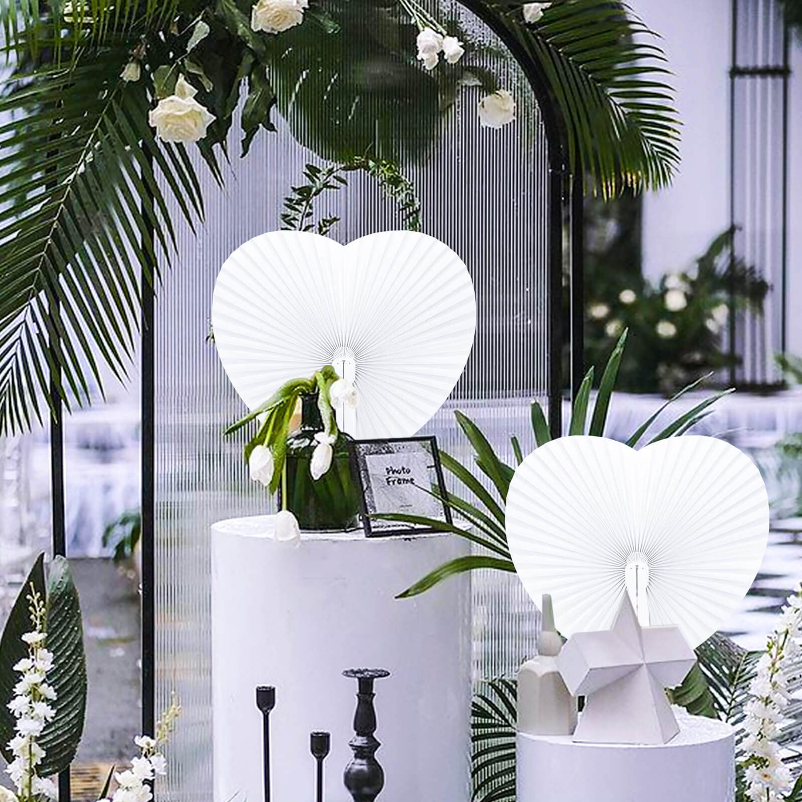 72 Stück Fächer Hochzeit Herz Handfächer Weiß Hochzeit Gäste Geschenk Hochzeitsdekoration Hochzeitsgastgeschenke Papierfächer für Hochzeit