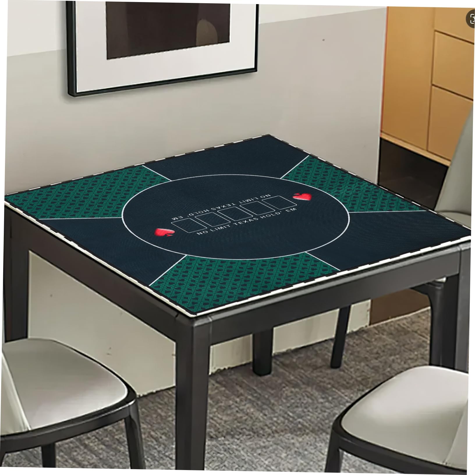OUNONA rutschfeste Pokertischdecke aus Stoff mit Bedrucktem Muster Rechteckige Brettspielmatte für Kartenspiele Strapazierfähige Tischunterlage für Party und Rollenspiele