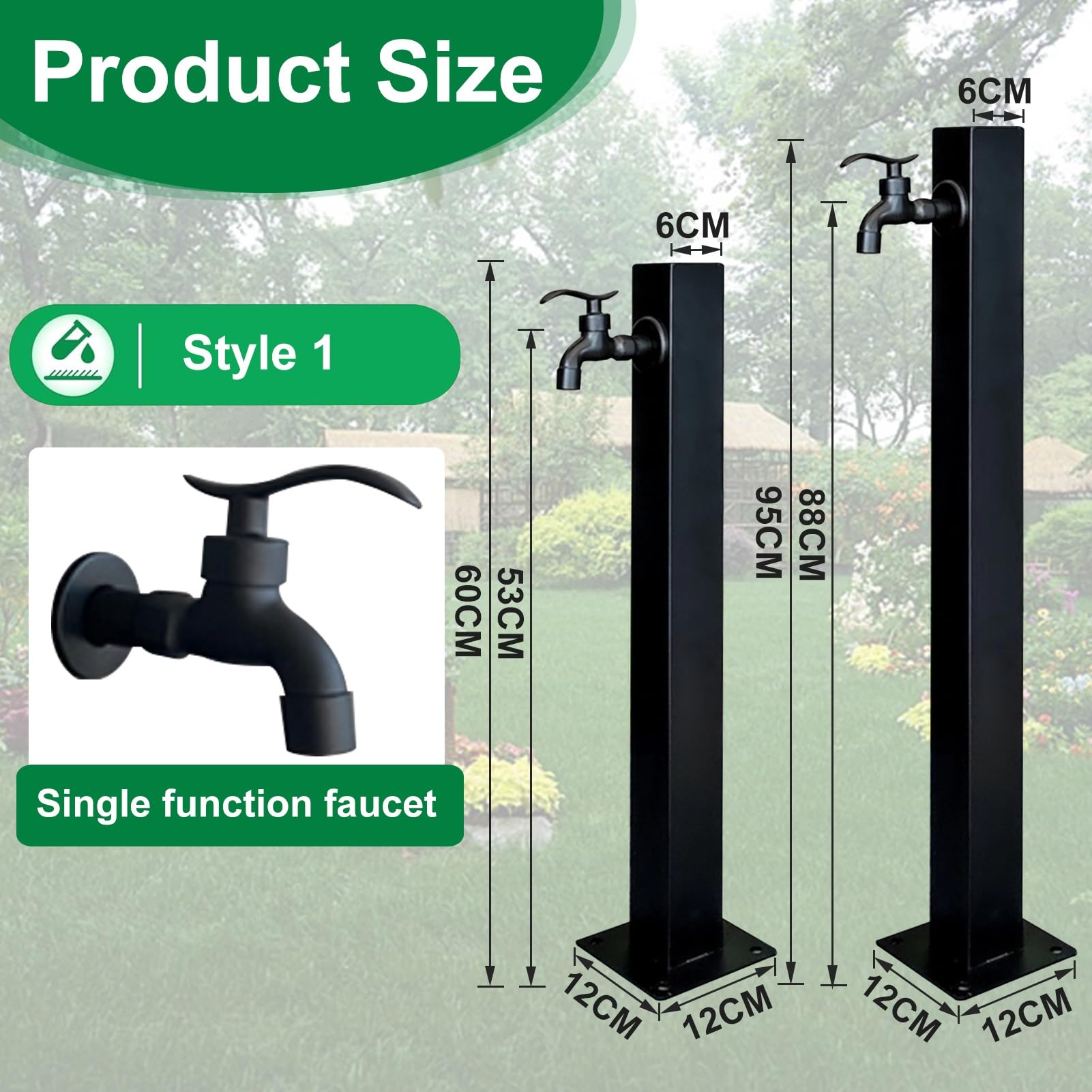 Robinet d'extérieur antigel en Acier Inoxydable pour Jardin, Colonne d'eau de 80 cm (31,5 po) à Montage sur Pied, avec arrivée d'eau par Le Bas ou Le côté, idéal pour ter