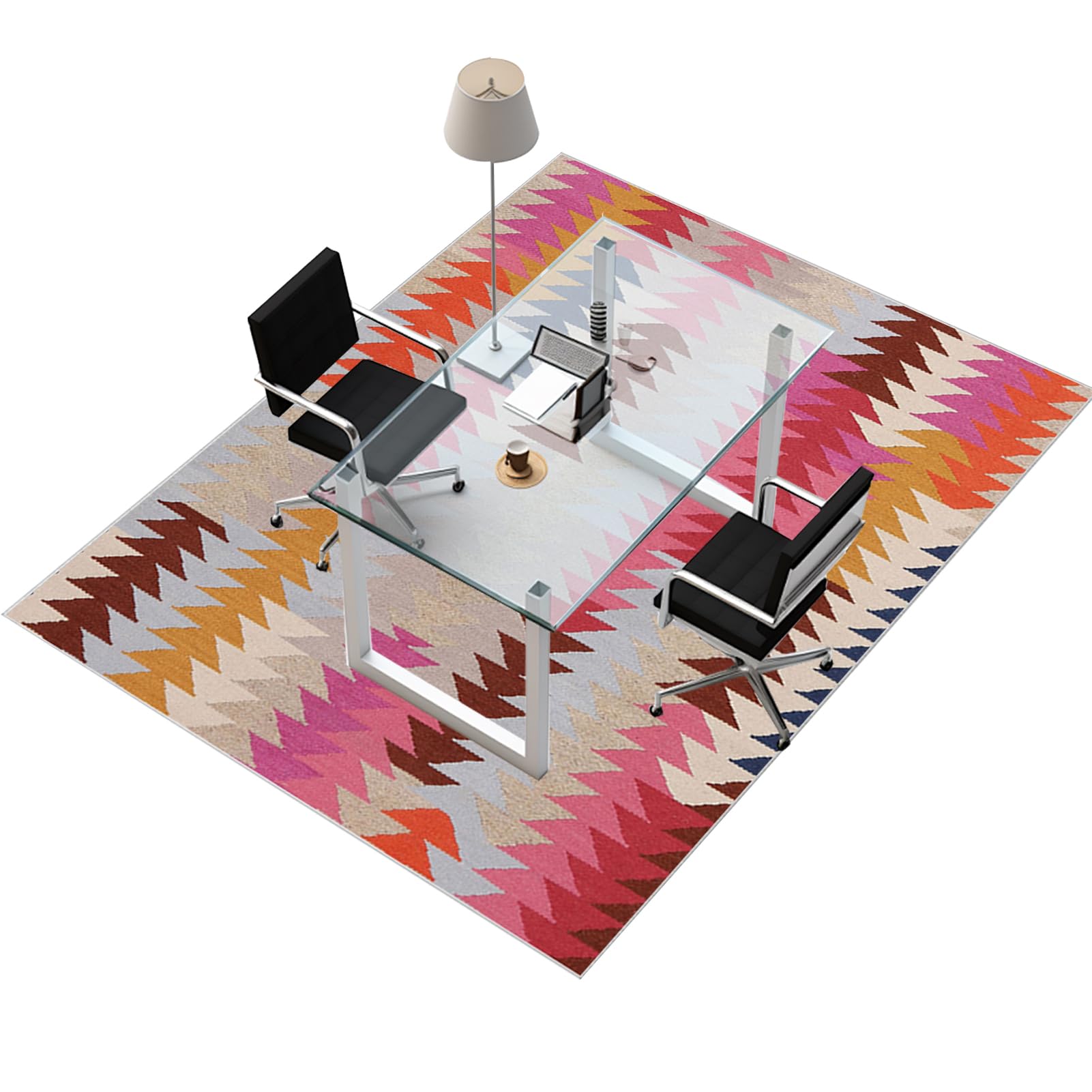 Office Chair Mat for Carpeted & Hardwood Floor, Computer Gaming Chair Mat for Wooden Floor, Carpet Protector Chair Mat for Home Office Rolling Chair, Heavy Duty Desk Floor Protector Mat 130 x 150 cm