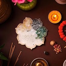 Lotus Urli Candle 3.5 Inch Alloy Diya for Wealth, Success & Prosperity | Rosemary & Patchouli Scented Candle Urli Set for Decoration & Gifting