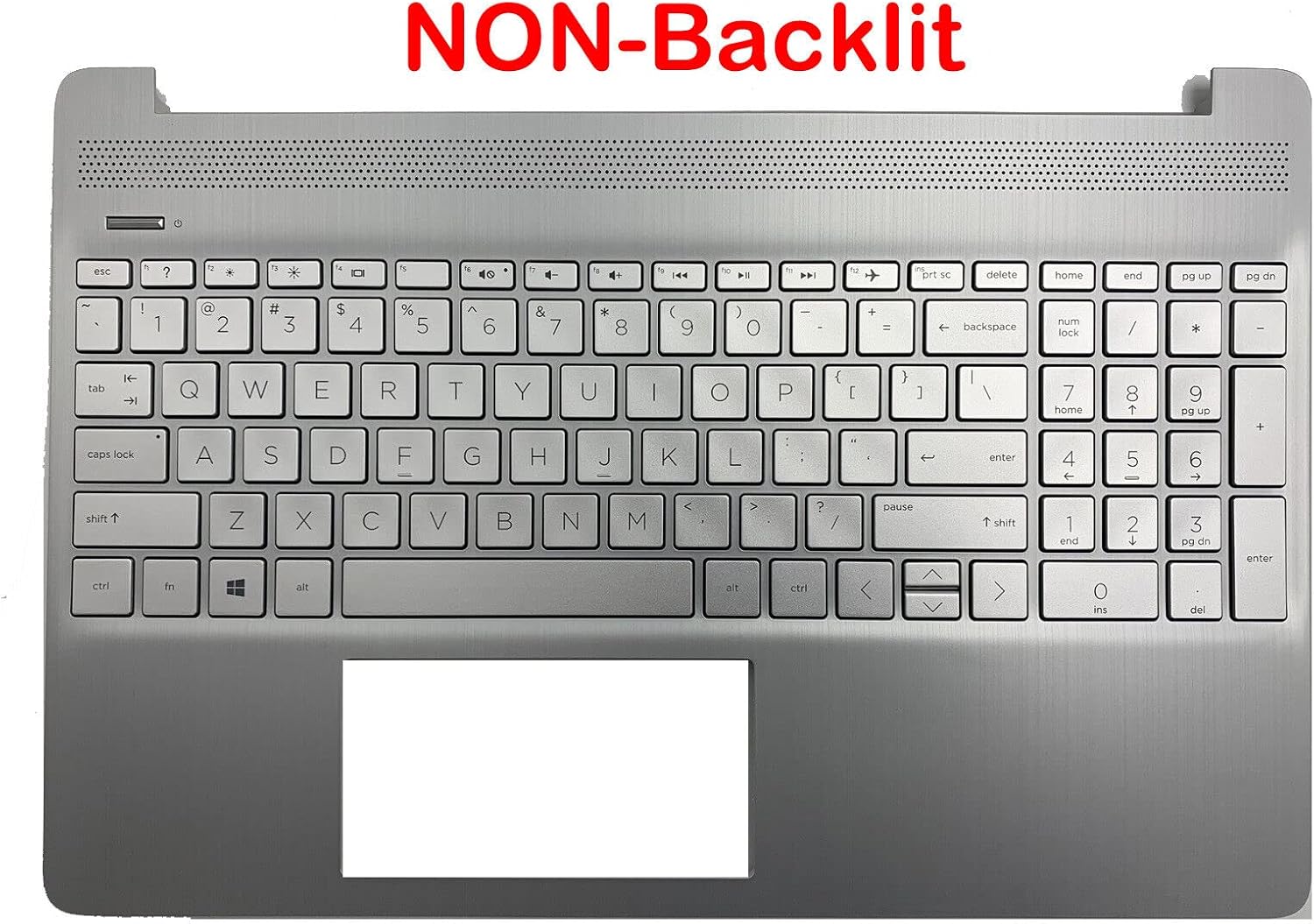 Replacement for HP 15T-DY 15Z-EF 15-DY 17-CA1022CY 15-EF 15S-EQ 15S-FQ 15S-FR Laptop Upper Case Palmrest Non-Backlit Keyboard Touchpad Assembly Part No Finger Print Reader M17184-001