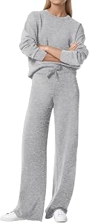 Womens 2 Piece Lounge Sets Wide Leg Tracksuit Casual Sweatsuits Matching Set 2025 Fall Clothes Trendy Outfits