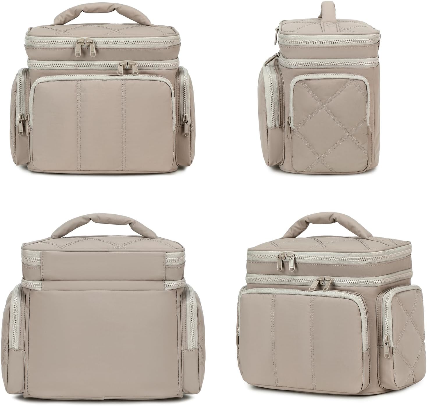 LEDAOU Travel Toiletry Bag for Women, Quilted Cosmetic Makeup Bag Organizer with Double Deck, Large Wide-open Travel Bag for Toiletries, Essentials - Image 3