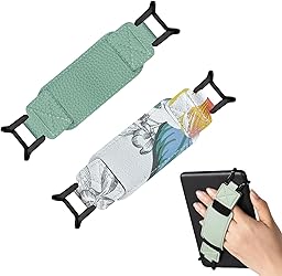 2 PCS Kindle Hand Strap, Kindle Grip, Secure Device Holder for Reading and Gaming, Universal Hand Strap with Patterned and Green Styles ﻿