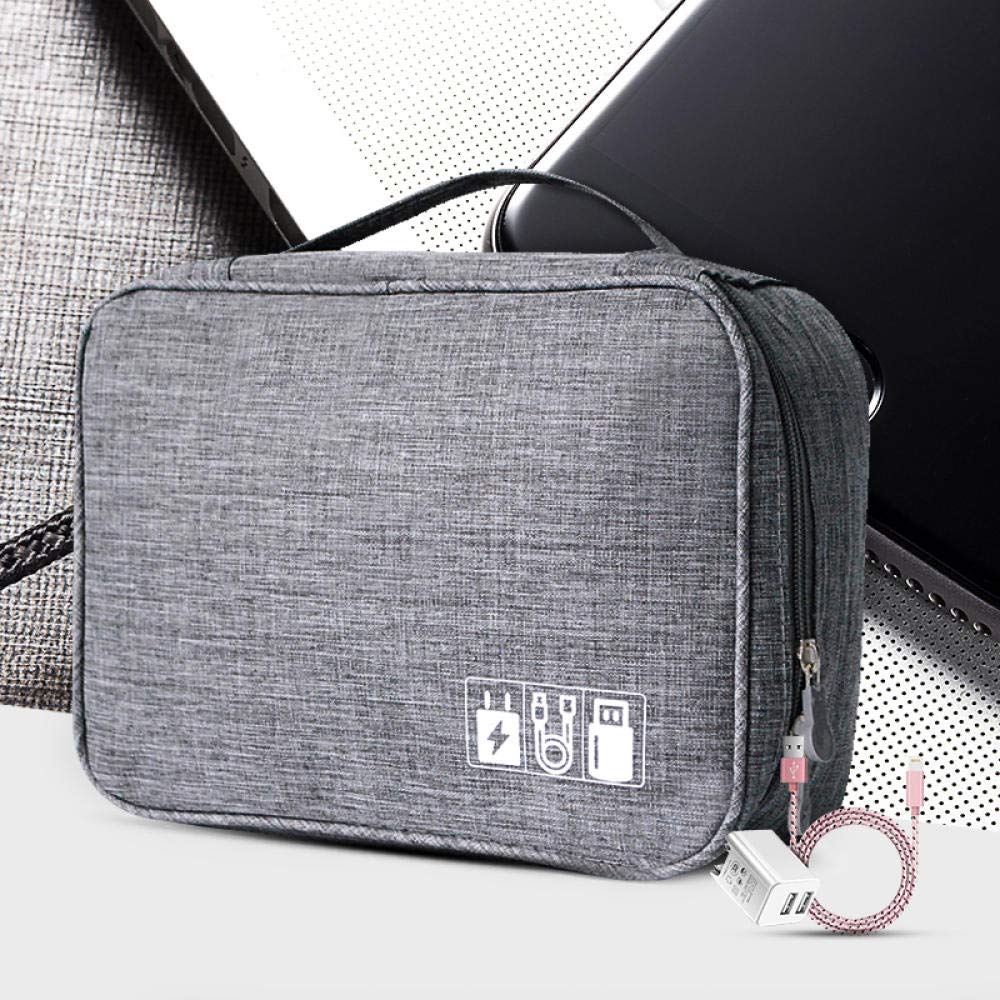 Cavo da viaggio Caricabatterie per caricabatterie e cavi di immagazzinaggio portatile USB Gadget Wire Machine Auricolare Wire Organizer Case Accessori-Black_1