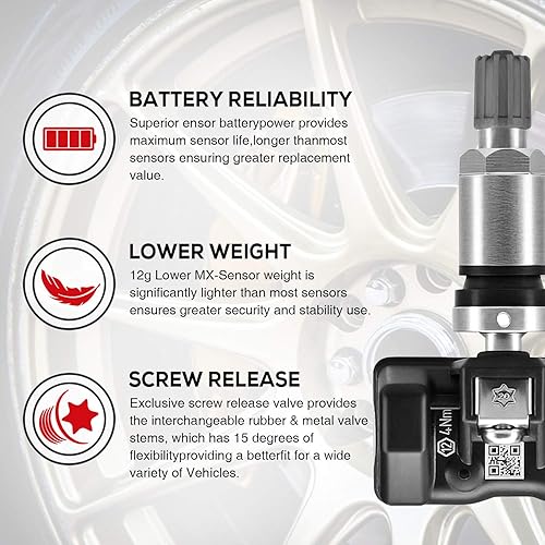 Miniatura 3 de Autel TPMS Sensor MX-Sensor 315MHz+433MHz 2 en 1 TPS218 Sensor de presión de los neumáticos Sistema de monitoreo Sensor Programa Universal Reemplazo