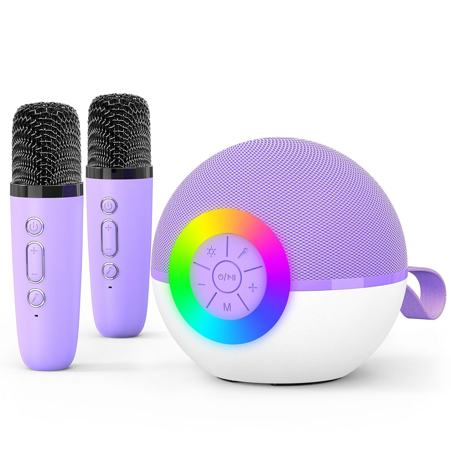 goopow Mini Karaoke Machine Speaker for Kids Adults Portable Bluetooth Microphone Song Toys with LED Light Best Chritmas