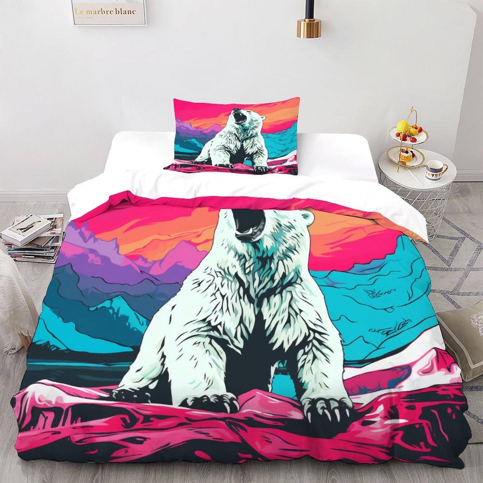 Housse de couette ours polaire en microfibre pour transformer l'ambiance de la chambre