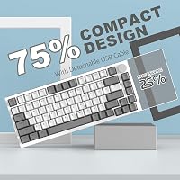 AJAZZ AK820 75% Mechanikus Billentyűzet Hot Swap Linear Switch 82 Gomb CNC Hangerő Szabályozó Szürke Fehér PC MAC 7
