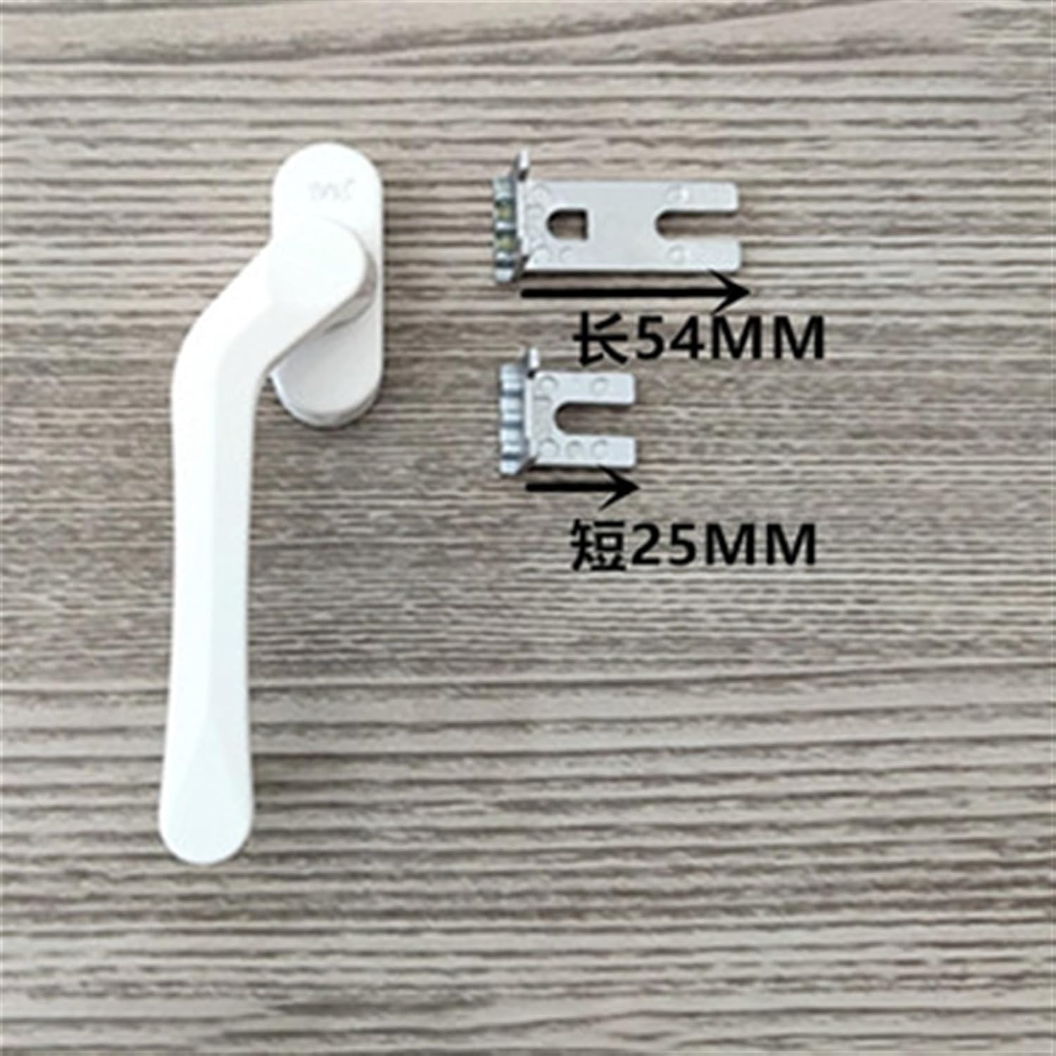 YANHAO Window Curved Handle Pull Aluminum Alloy Casement Window Fork Type Flat Handle Lock Diamond Mesh Integrated Window Handle 1Pcs (Color : 1001-L, Size : 25mm)