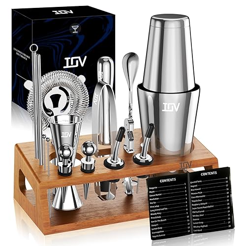 IOV Mixology Bartender Kit Bar Set with Stand | 17-Piece