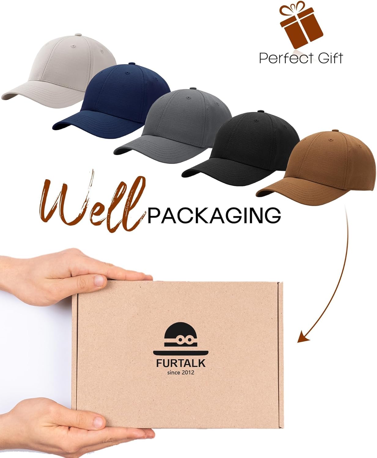 FURTALK Mens Structured Baseball Cap Adjustable Washed Cotton Golf Dad Hat Plain Classic Hats for Men - Image 6