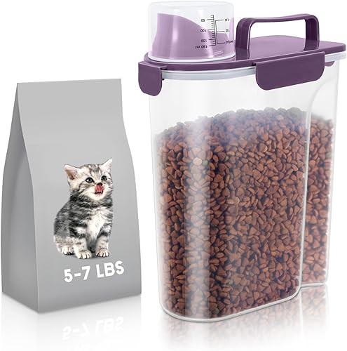 Miniatura 21 de Contenedor de almacenamiento de 5 a 7 libras, recipientes portátiles de comida para mascotas con boquilla grande y taza mejoradas, dispensador de