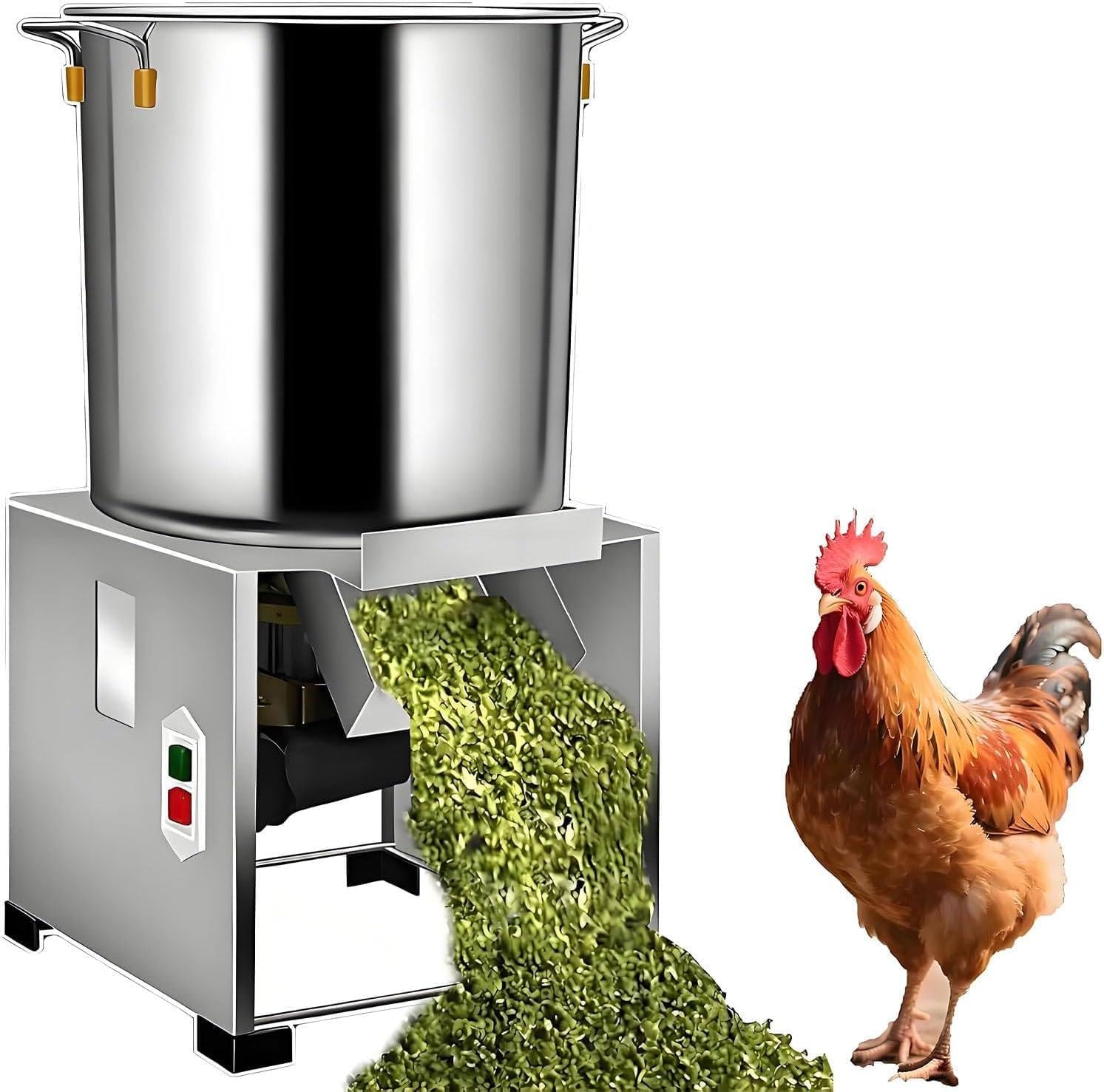 Commercial Electric Vegetable Slicer & Grinder, 1800W Multi-Purpose Poultry & Livestock Fodder Chopper, 3500 RPM Heavy-Duty Shredder for Feed Processing