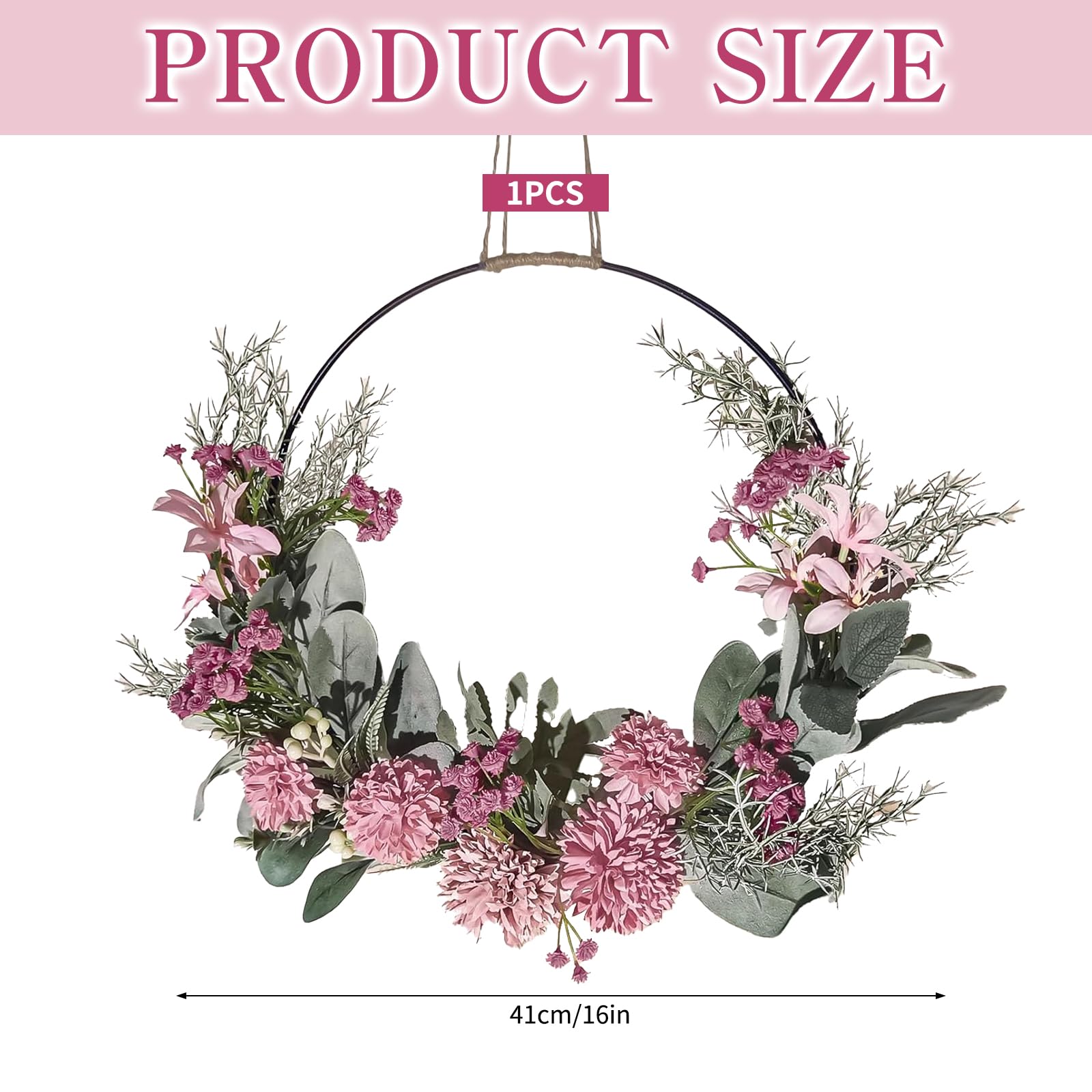 Ghirlanda Pasquale, Primaverile per Porta d'Ingresso, Fiori Artificiali, Decorativa per Pareti, Feste, Finestre, Matrimoni, Interni ed Esterni