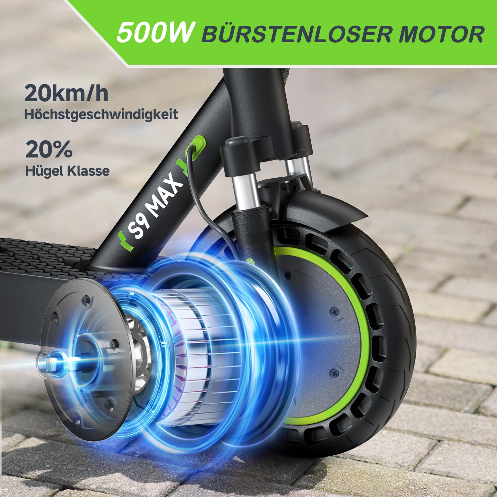 E Scooter mit Straßenzulassung, E Roller 42V/10Ah Batterie MAX 40KM Reichweite, 10 Zoll Faltbarer E-Scooter mit USB Ladefunktion, Haltbarkeit Electric Scooter Erwachsene für Pendler