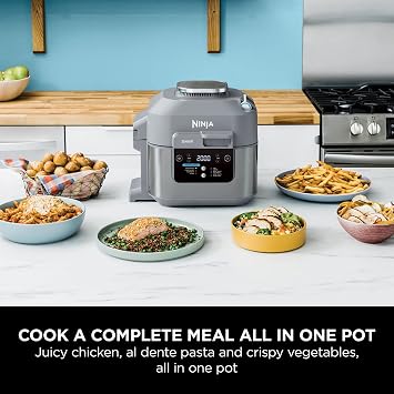 Ninja Speedi 10-in-1 Rapid Cooker, Air Fryer and Multi Cooker, 5.7L, Meals for 4 in 15 Minutes, Air Fry, Steam, Grill, Bake, Roast, Sear, Slow Cook & More, Cooks 4 Portions, Sea Salt Grey, ON400UK