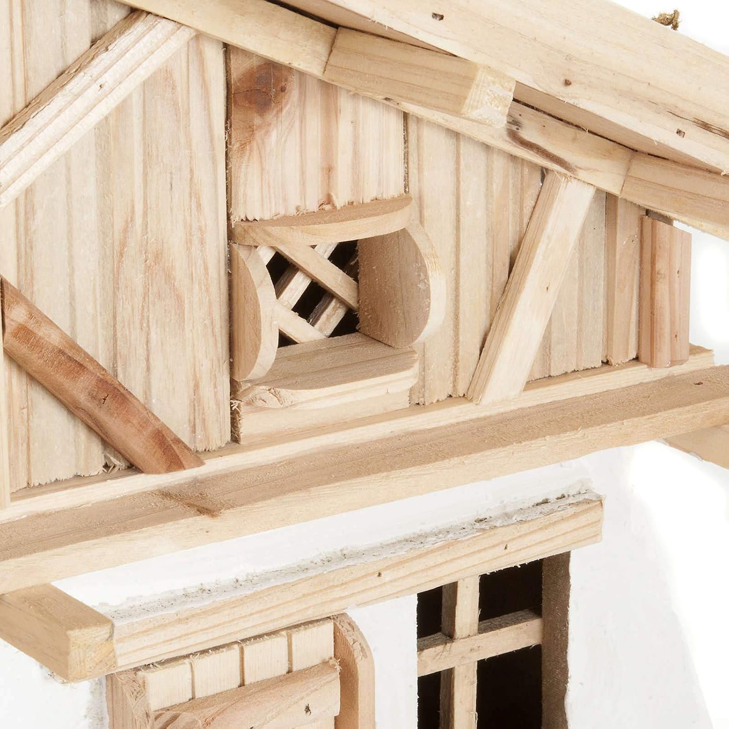 Holyart Nativity Scene Accessory, hut, Natural Wood, 60x30x30 cm