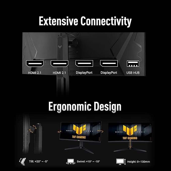 Monitor Gaming 34" QHD Ultrawide Curvo 250Hz 0.5ms miniatura 7