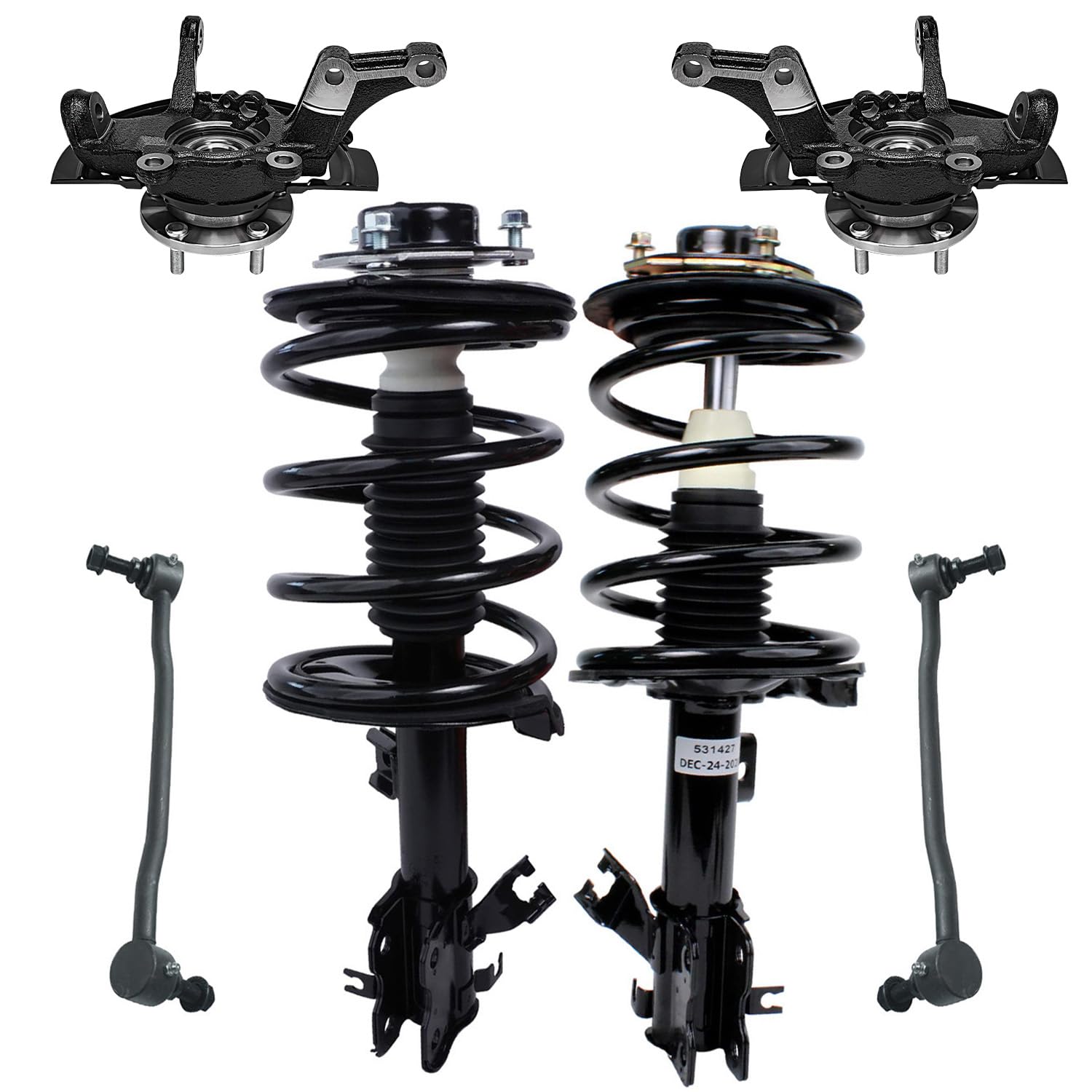 Detroit Axle - 3.5L Front 6pc Steering Knuckles Kit for 02-06