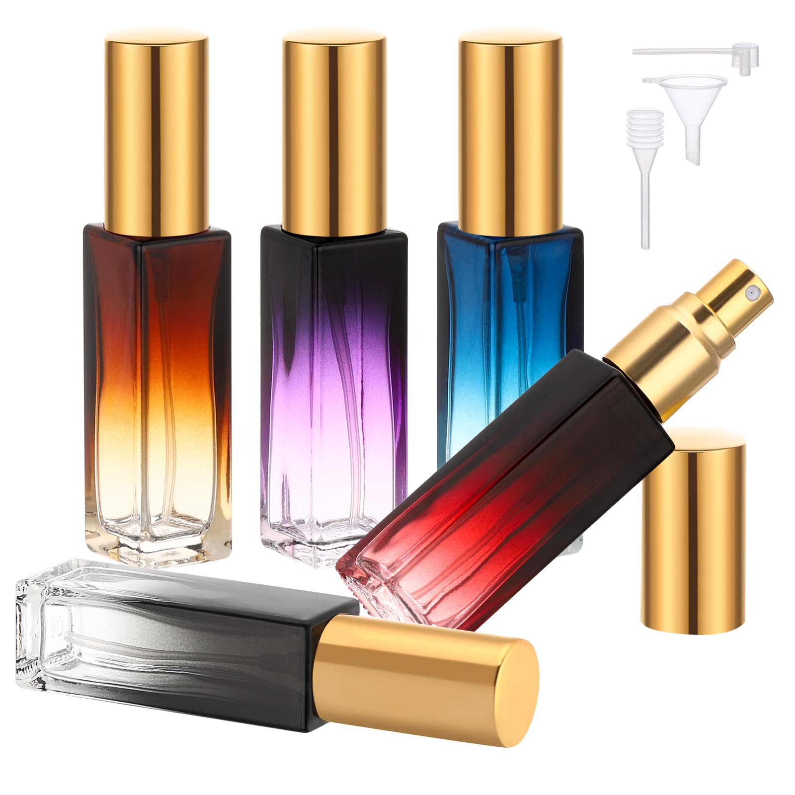 Segbeauty Atomizador Perfume Recargable, 5 Piezas 10ml Portátil Contenedor de Perfume de Viaje, Adecuadas para la Aviación, Viajes Accesorios (Azul Semitranslúcido) — view 31