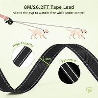 Vista 4 de Correa retráctil para perros grandes, correa retráctil resistente de 26 pies para mascotas con soporte para bolsa de excrementos, 360° sin enredos