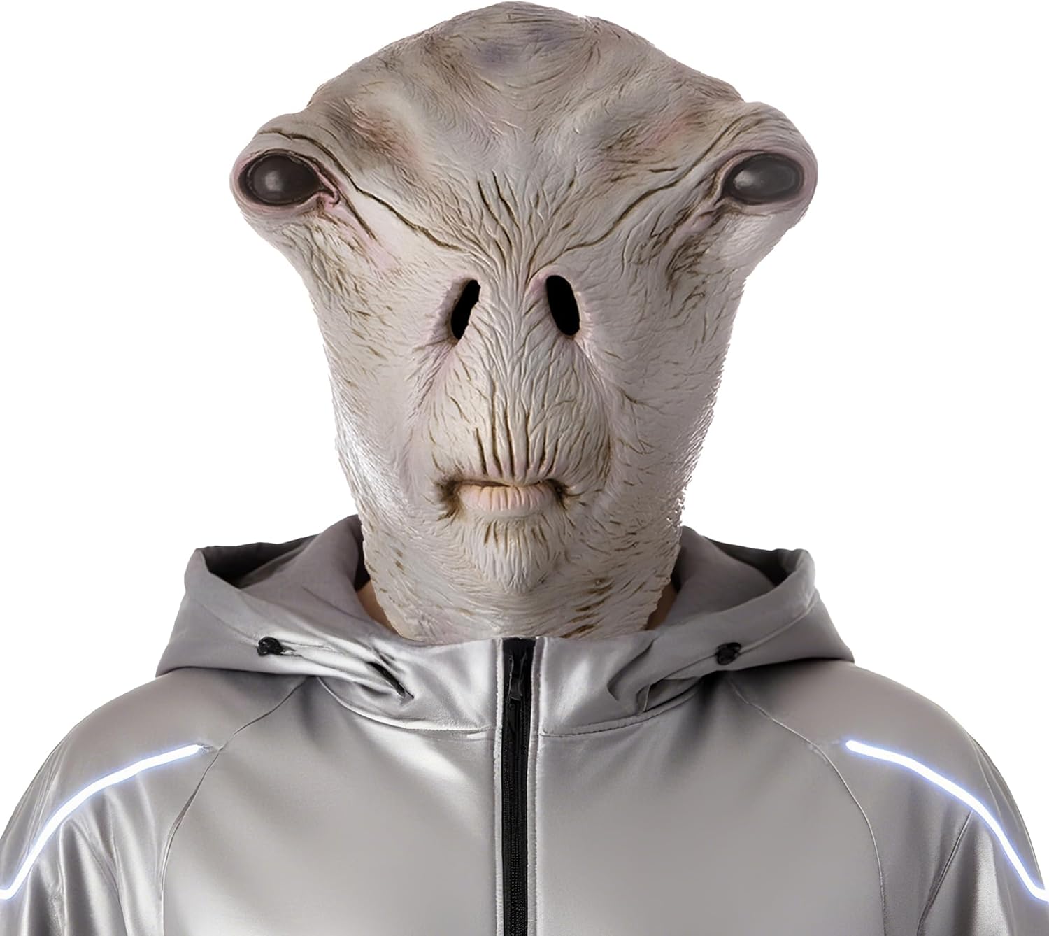 Area 51 Alien Mask for Adults, Natural Latex Sci-Fi Horror Full Head Mask for Halloween, Cosplay, and Costume Parties