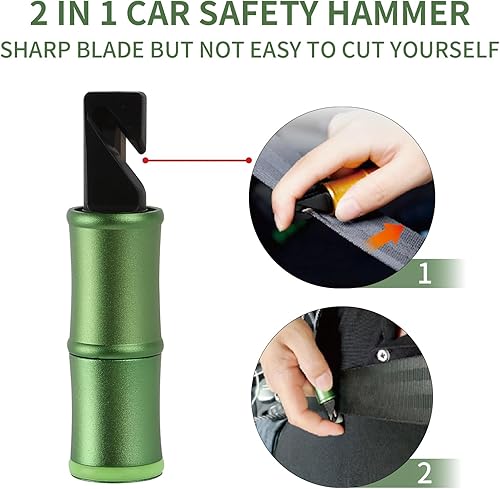 Miniatura 4 de PSLER Kit de emergencia de martillo de seguridad diseñado por Panda 2 en 1 para romper ventanas de emergencia y cortador de cinturón de seguridad,