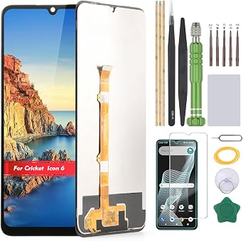 Screen for Cricket Icon 6 SL219C/Outlast 5G 2024 SN509C LCD Display Replacement for At&T Motivate Pro Sn509A/At&T Verge Sl219A Incell Touch Screen Digitizer Assembly