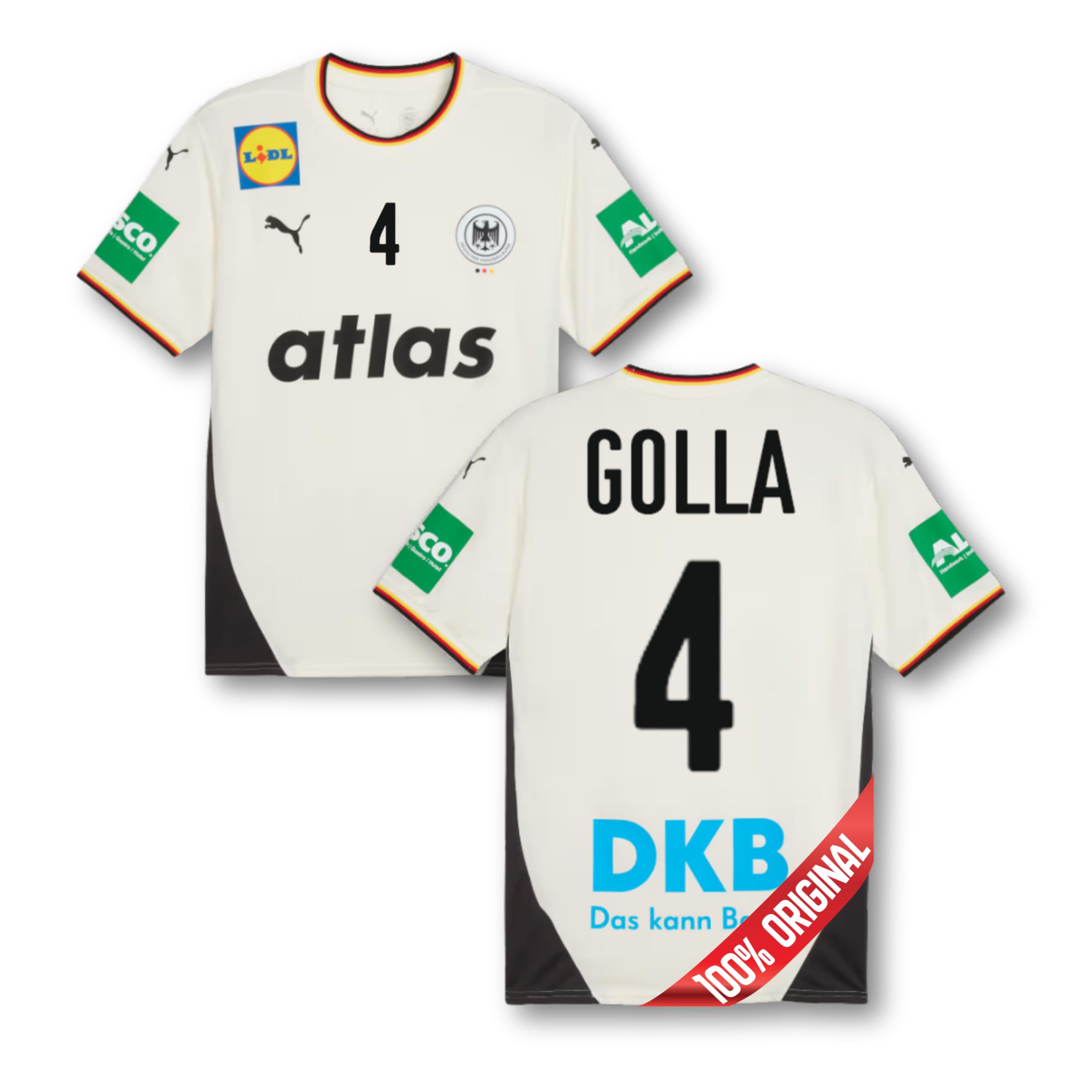 PUMA Original DHB Handball Trikot Herren [Home Euro 2026] Offizielles Handball Trikot [Spieler oder Personalisiert] Sportbekleidung Sport Tshirts Herren Shirt Männer