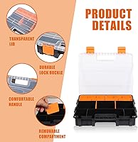 Vista 8 de TCE Caja de herramientas organizadora de piezas, caja de herramientas de almacenamiento versátil y duradera para pernos, tornillos, clavos, tuercas