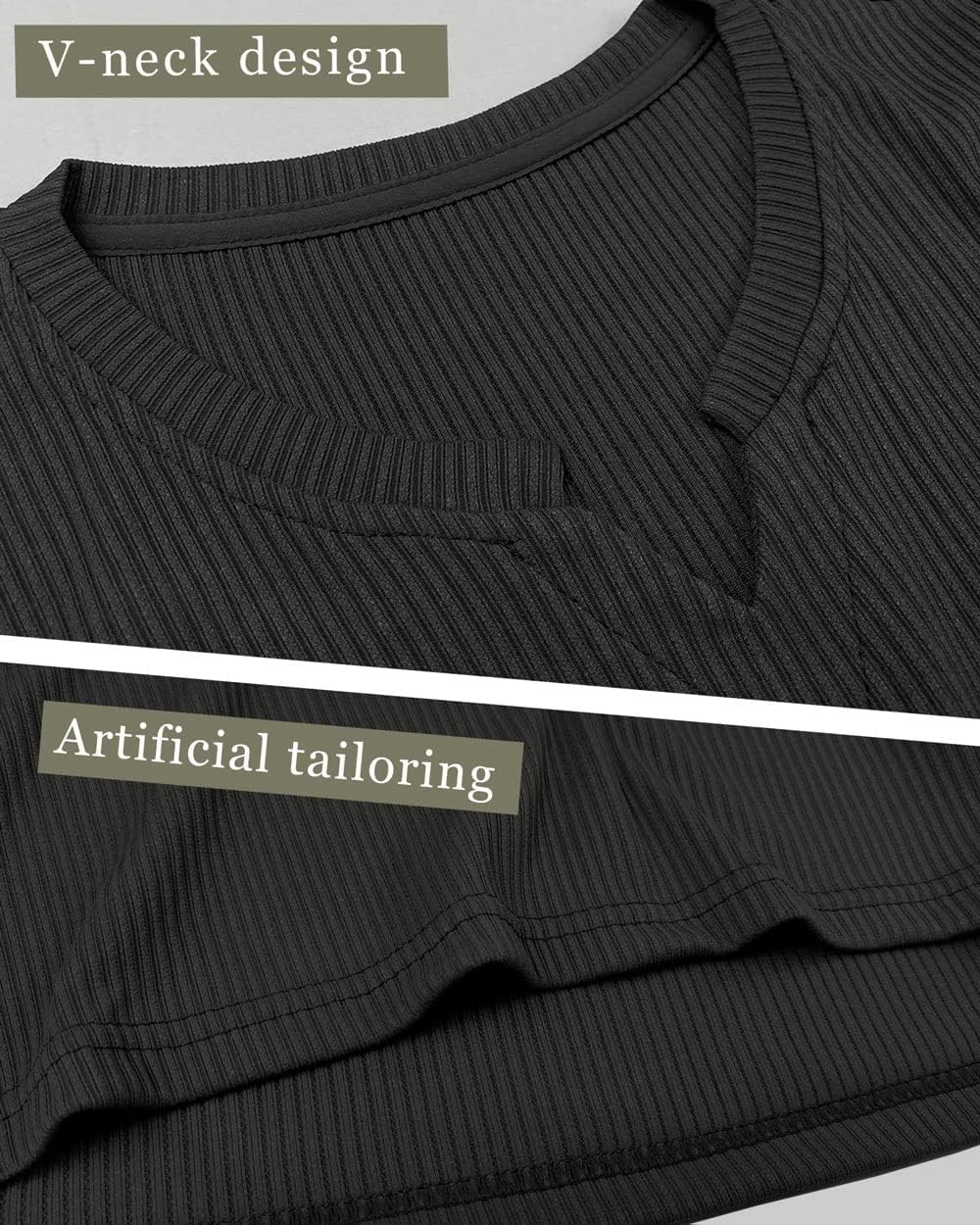 Muscle Cmdr Men's Henley Long&Short Sleeve T-Shirt Slim Fit V Neck Shirts Stretch Tee Casual Underwear Athletic Medium Weight - Image 5