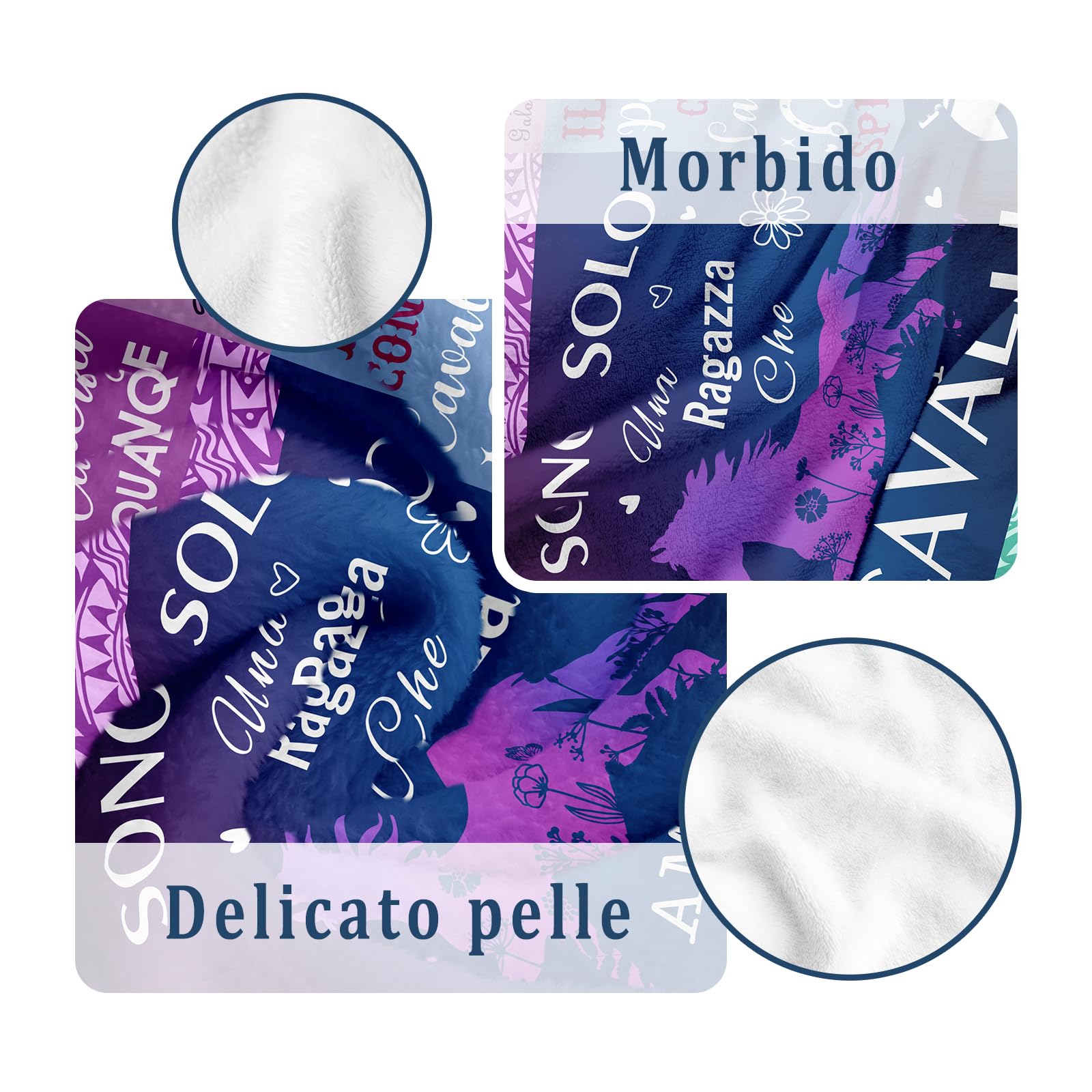 Yesibrd Regalo per amanti dei cavalli, Regalo per Donne, Ragazze e Appassionate di Equitazione, Regali Donna/Amica, Ragazza Compleanno, Coperta a Tema Cavalli 150x130CM