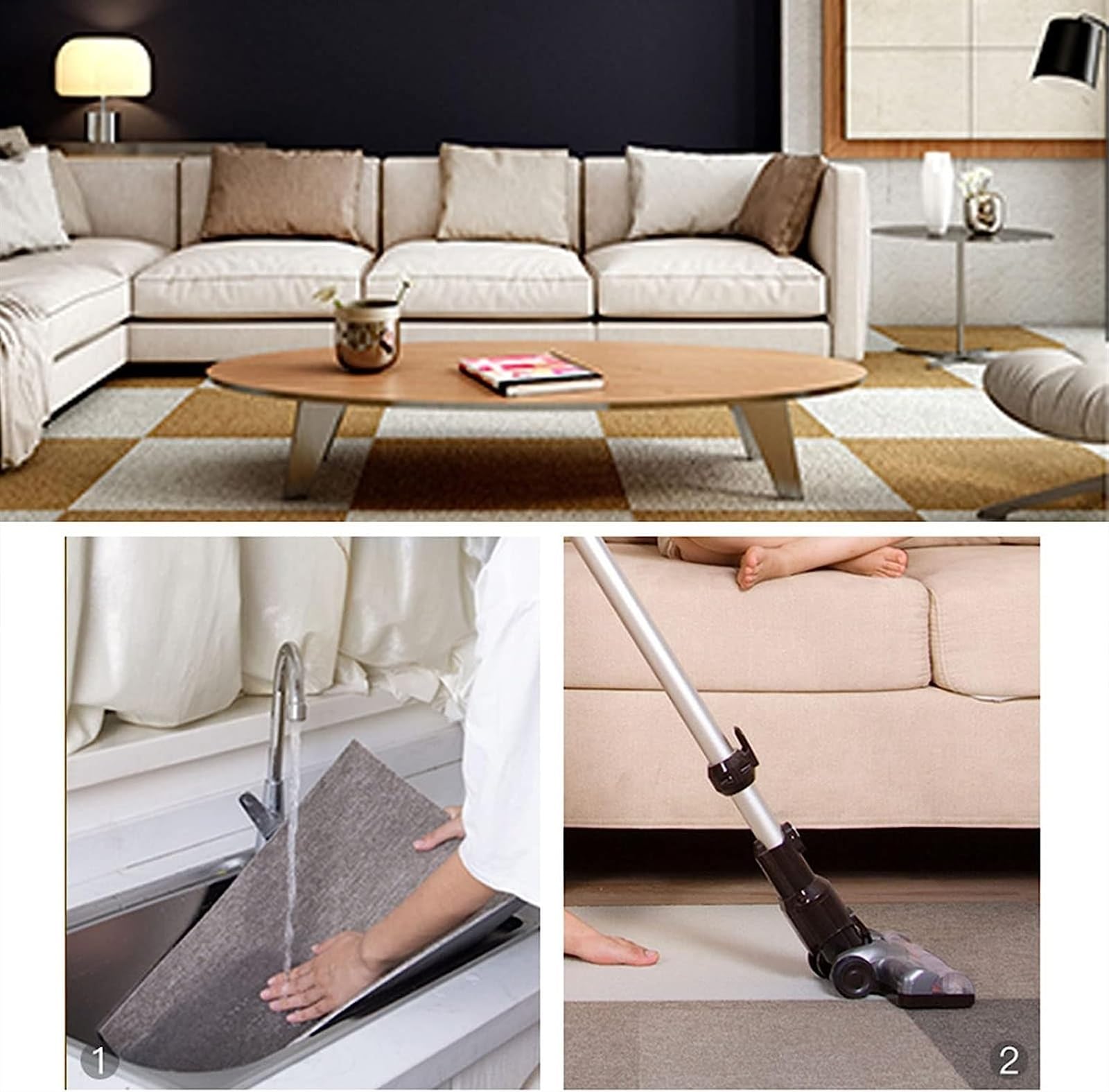 dalles de moquette, Dalles de moquette multi-usages, auto-amorçantes(Orange)