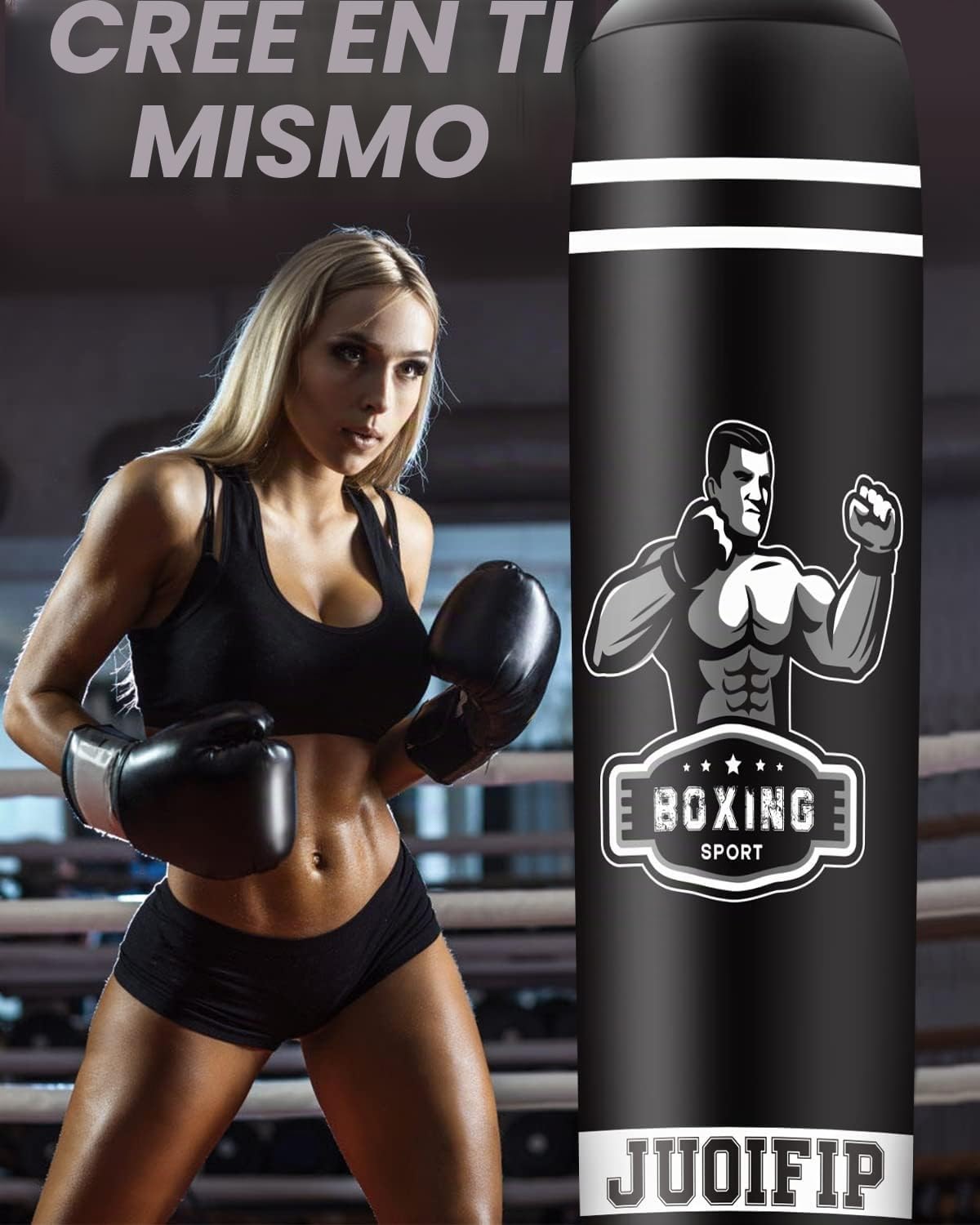 Saco de Boxeo de pie para Adultos - Saco Pesado de 175 cm con Soporte - Saco de Kickboxing Inflable para Hombres para Entrenamiento MMA Muay Thai Fitness