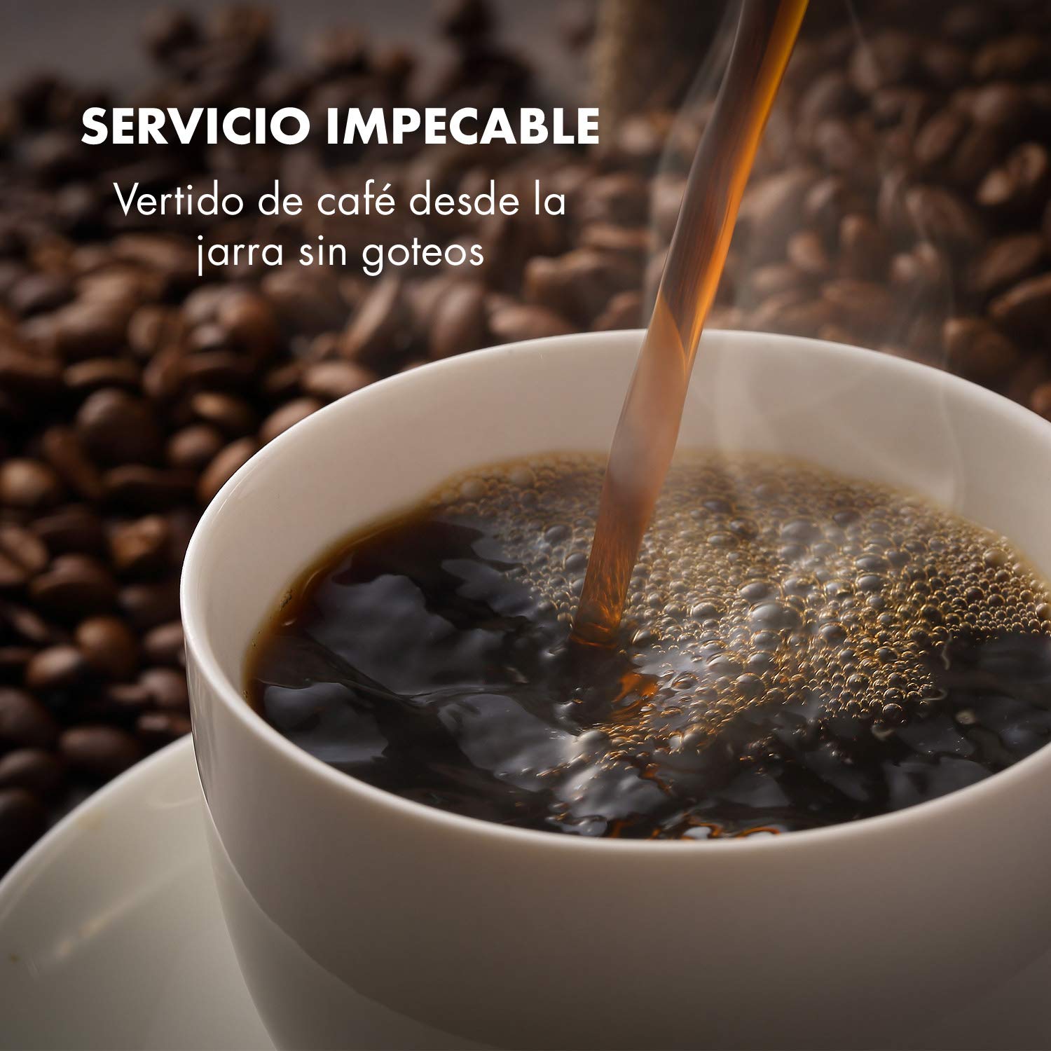 Klarstein Arabica - Cafetera eléctrica de Goteo 800 W, capacidad de 1,2 litros, Intensidad regulable, Pantalla LCD, EasyTouch Control, Acero inoxidable, Negro y plateado