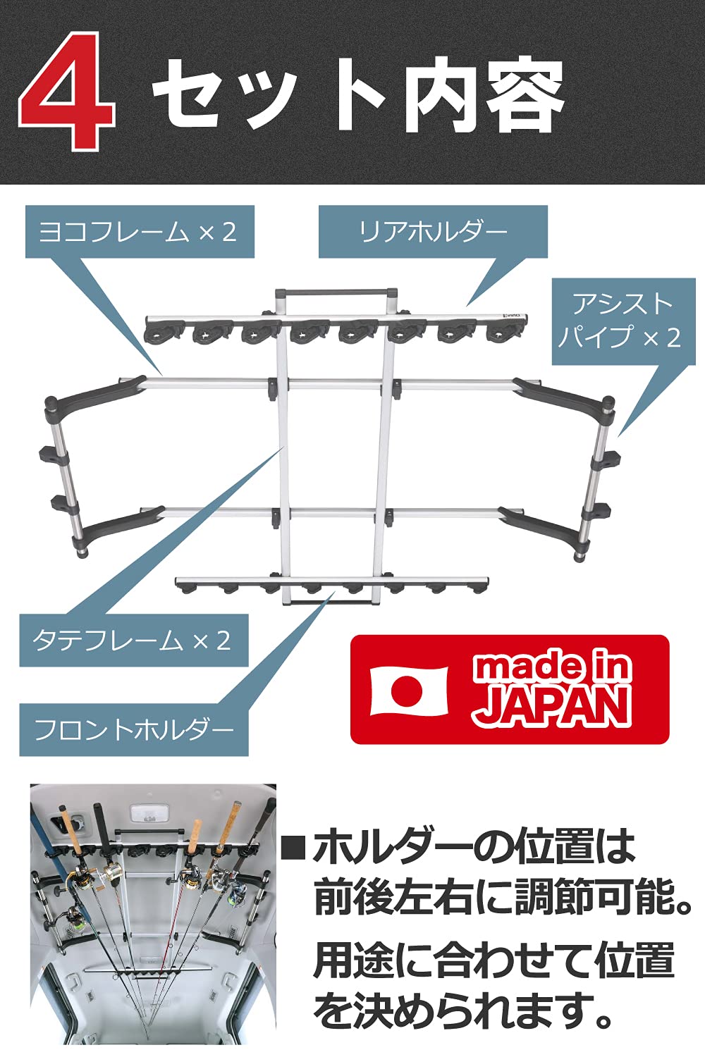 Amazon.co.jp: カーメイト(CARMATE) ロッドホルダー inno 釣り竿 車載 