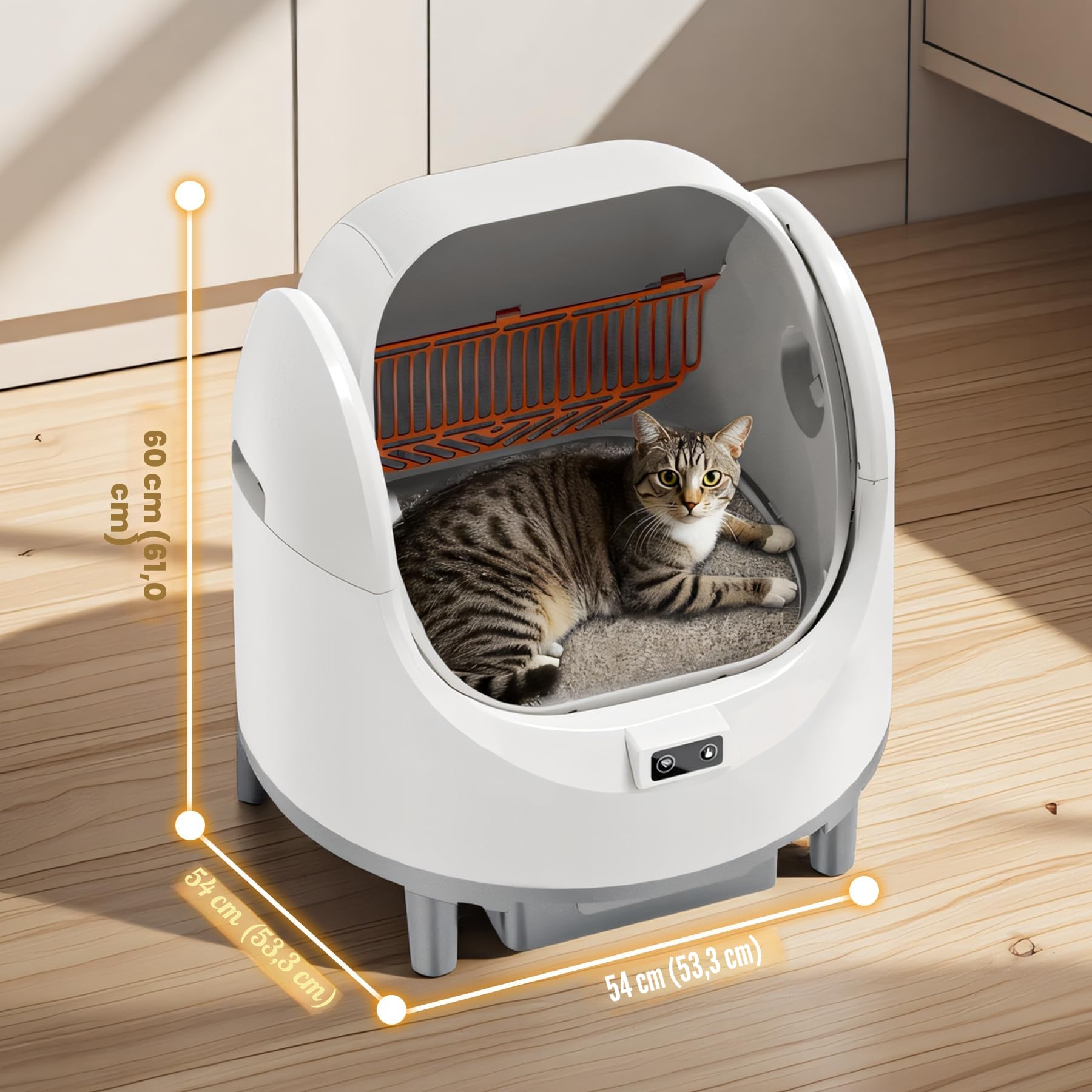 Lettiera Gatto Autopulente, Cassetta Arena Automatica - 68L Capacità XXL, Controllo delle Applicazioni, Lettiera Autopulente per Gatti, Grande e Aperta con Funzione Deodorare, Adatto per Più Gatti