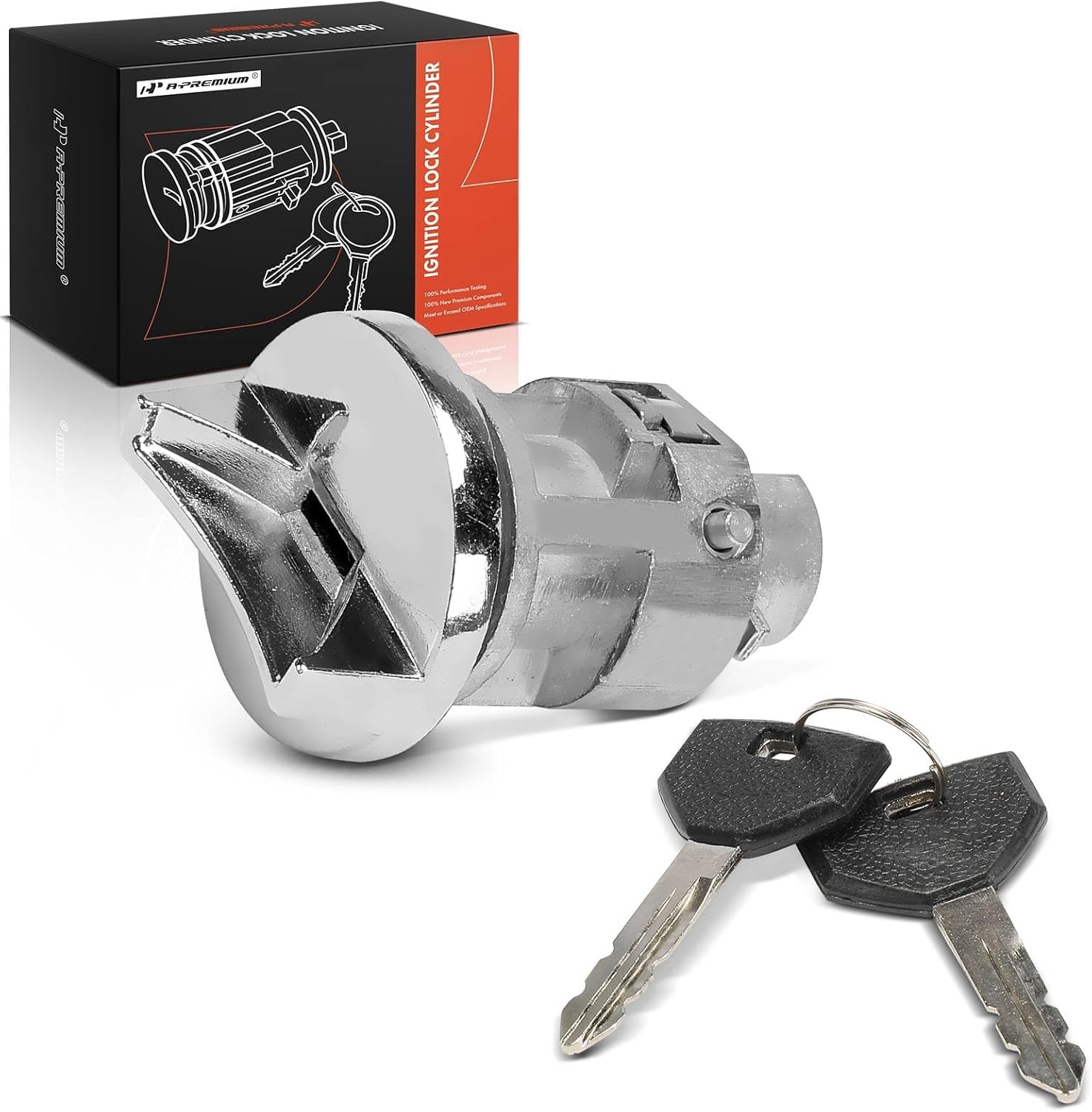 A-Premium Ignition Lock Cylinder with 2 keys Compatible with Dodge, Chrysler & Plymouth Vehicles - Grand Caravan, Monaco, Ramcharger, Shadow, Spirit, B150, D250, W350, Town & Country, New Yorker