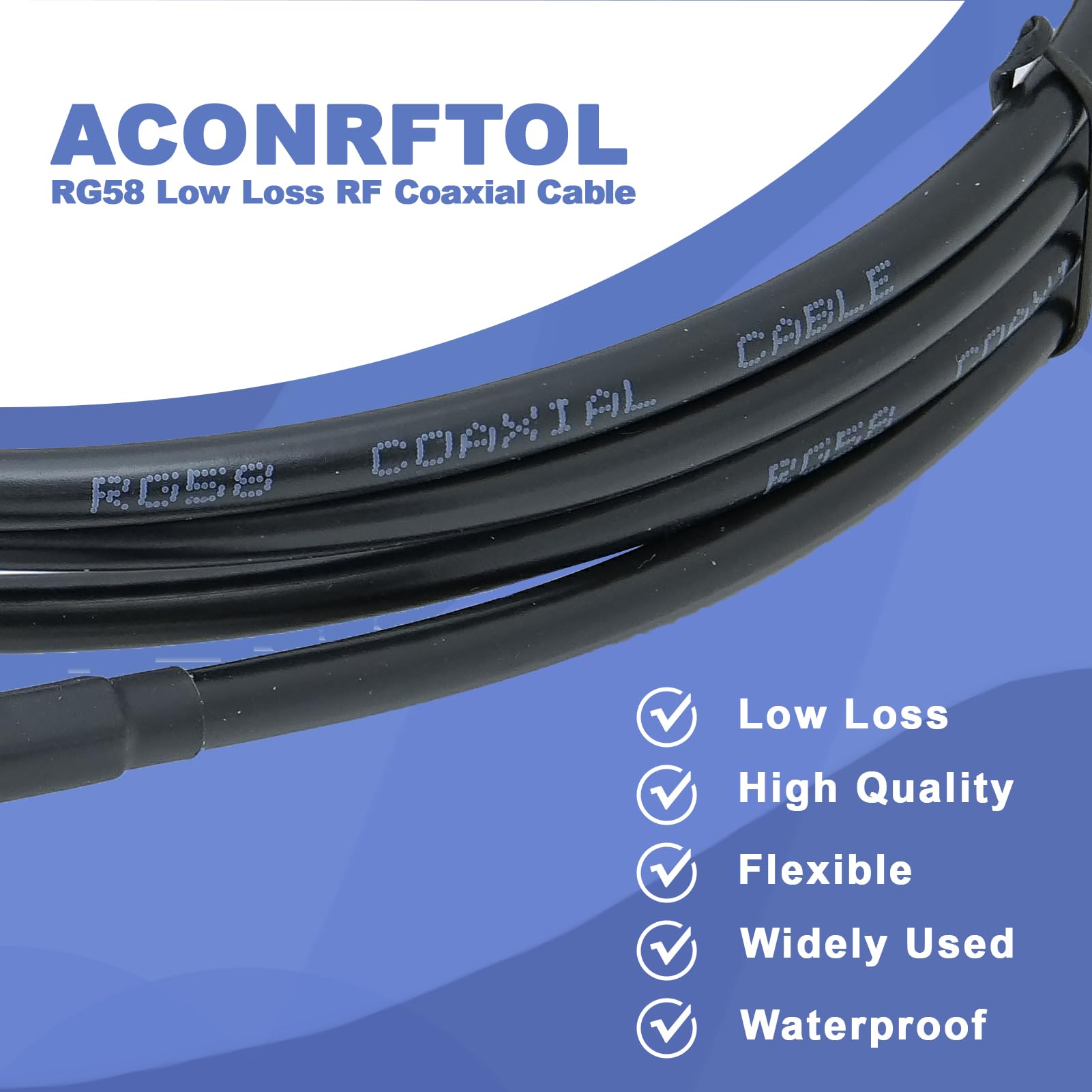 SMA Antena Cable 20M RG58 Cable Coaxial SMA Coaxial Adaptador Kit 50ohms WiFi Antena Extensión Baja Pérdida para WiFi Router Seguridad Cámara IP Tarjeta de Red Inalámbrica Adaptador