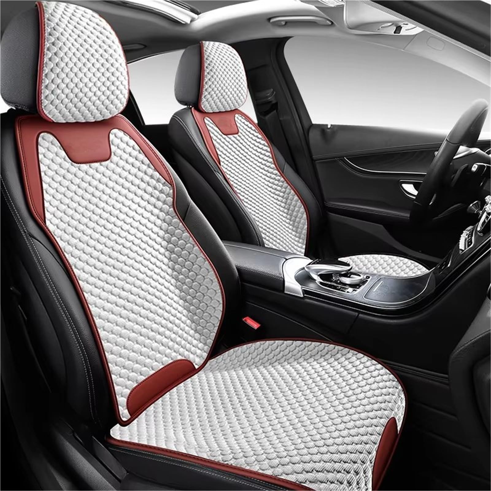 Cuscino per Seggiolino Auto Ice Silk Traspirante Resistente Quattro Stagioni Universale con Fodera Anteriore Singola Divisa Copri Sedile Auto