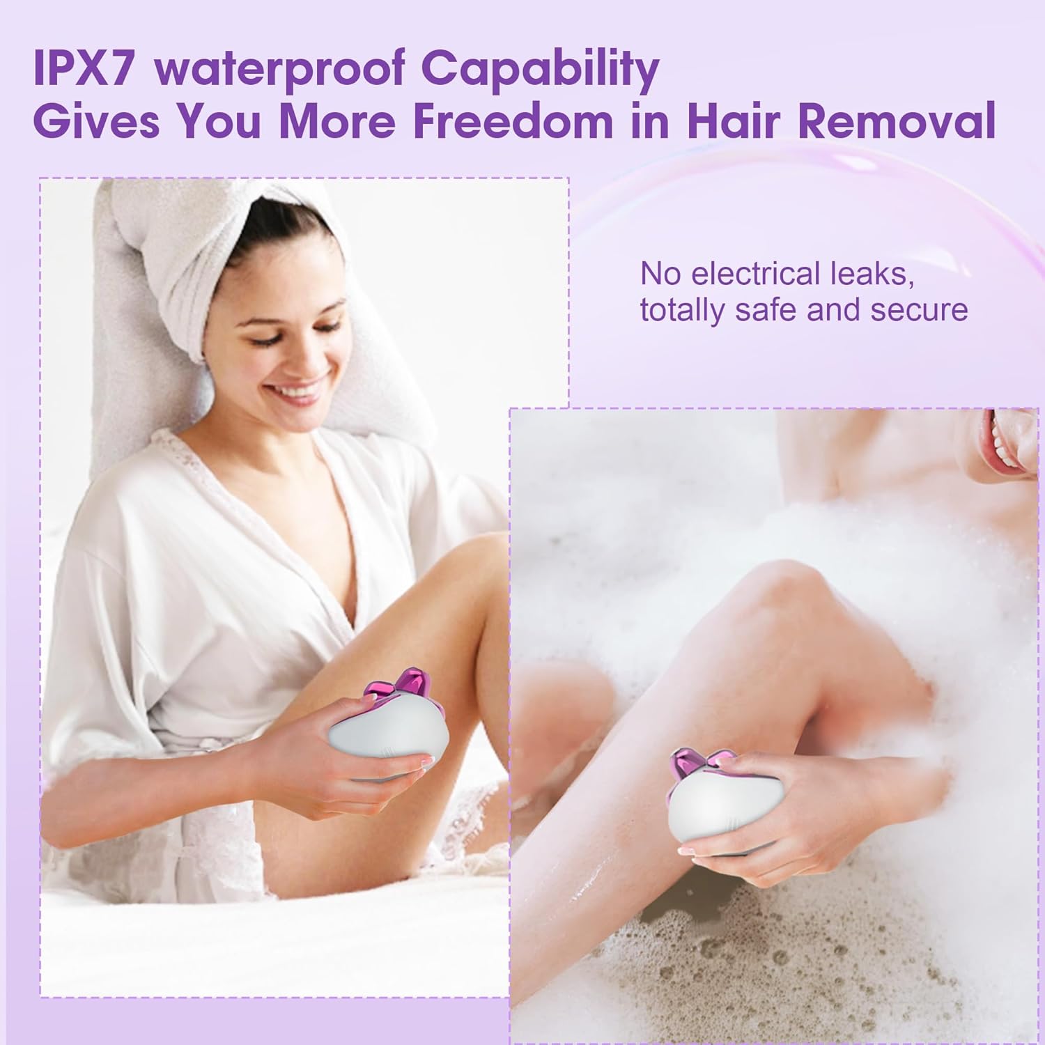 Electric Razors for Women Legs-5D Magnetic Detachable Head Flawless Razor-IPX7 Waterproof Wet Dry Cordless Trimmer-USB Rechargeable Travel Kit - Image 3